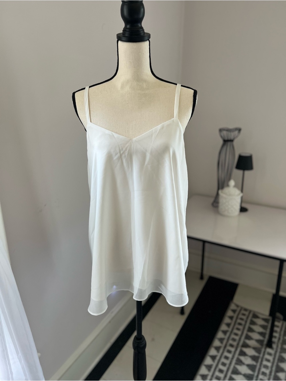 torrid White Satin V-Neck Cami Top